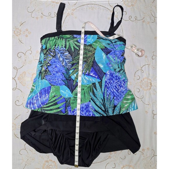 Maxine Of Hollywood Swim Dress Floral Tropical Modest Beach Vibrant Woman'sSz 12 - Picture 6 of 7